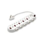 11 way multi plug with illuminated switch for school computers printers and classroom devices