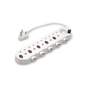 11 way multi plug with illuminated switch for school computers printers and classroom devices