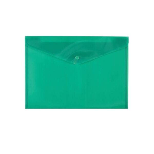 Bantex A4 PP business envelope green for school papers assignments and document storage