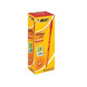 BIC Orange fine red ballpoint pens 20 pack for marking and school use