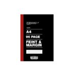 Croxley A4 96 page ruled feint and margin exercise book for school notes and assignments