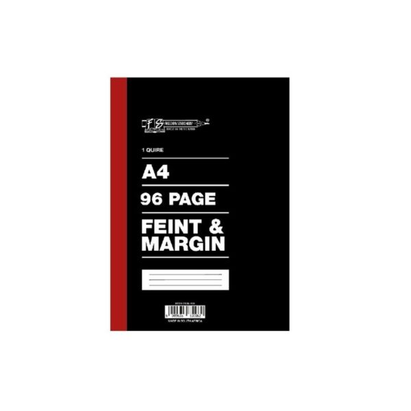 Croxley A4 96 page ruled feint and margin exercise book for school notes and assignments