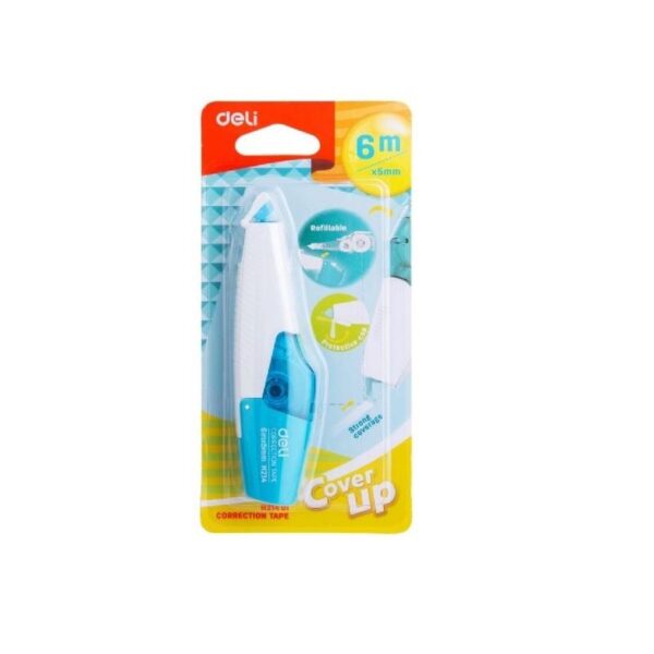 Deli correction tape 5mm x 6m 21401 for school notes and written corrections