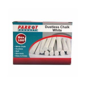 Dustless white chalk 100 pack for classroom chalk boards and school teaching