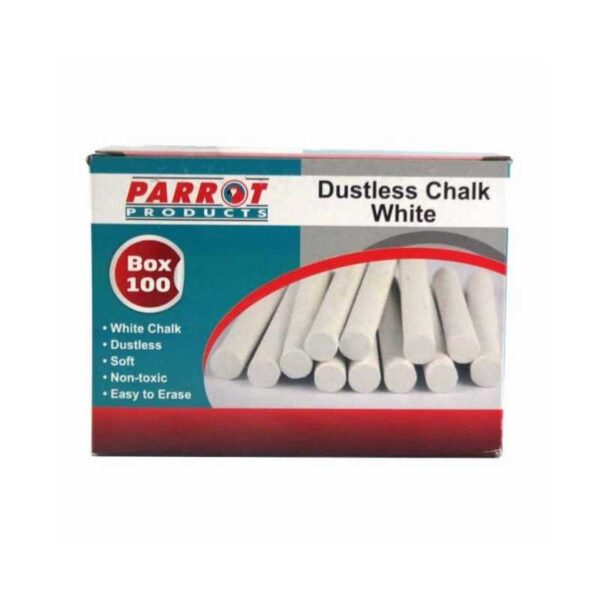 Dustless white chalk 100 pack for classroom chalk boards and school teaching