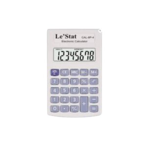 LeStat 8 digit handheld calculator P8-4 for basic school maths and classroom calculations