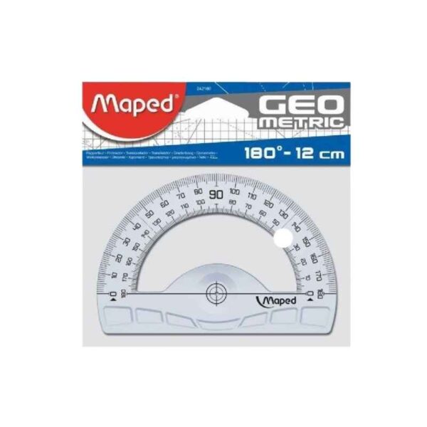 Maped 12cm protractor 180 degree 242180 for school maths and angle measurement