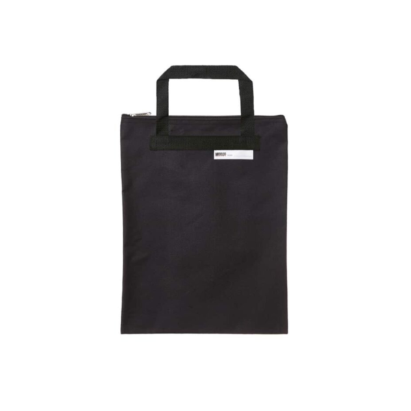 Meeco black nylon book carry bag with handle for school books worksheets and documents