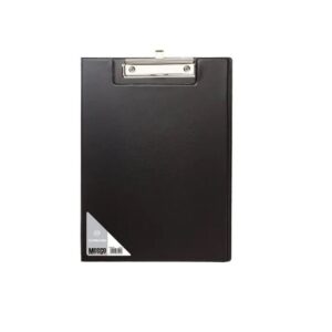 Meeco clipboard folder with flap CLI001 black for school forms notes and document handling