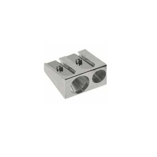 Metal double pencil sharpener 50-34 for school pencils and colouring pencils