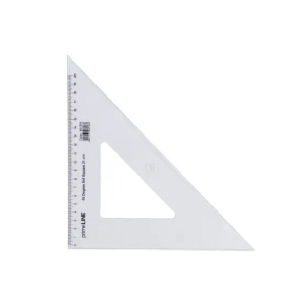 Primeline 45 degree set square 21cm for school geometry maths and technical drawing