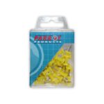 Yellow push pins 30 pack for bulletin boards classroom notices and school displays
