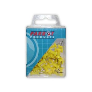 Yellow push pins 30 pack for bulletin boards classroom notices and school displays